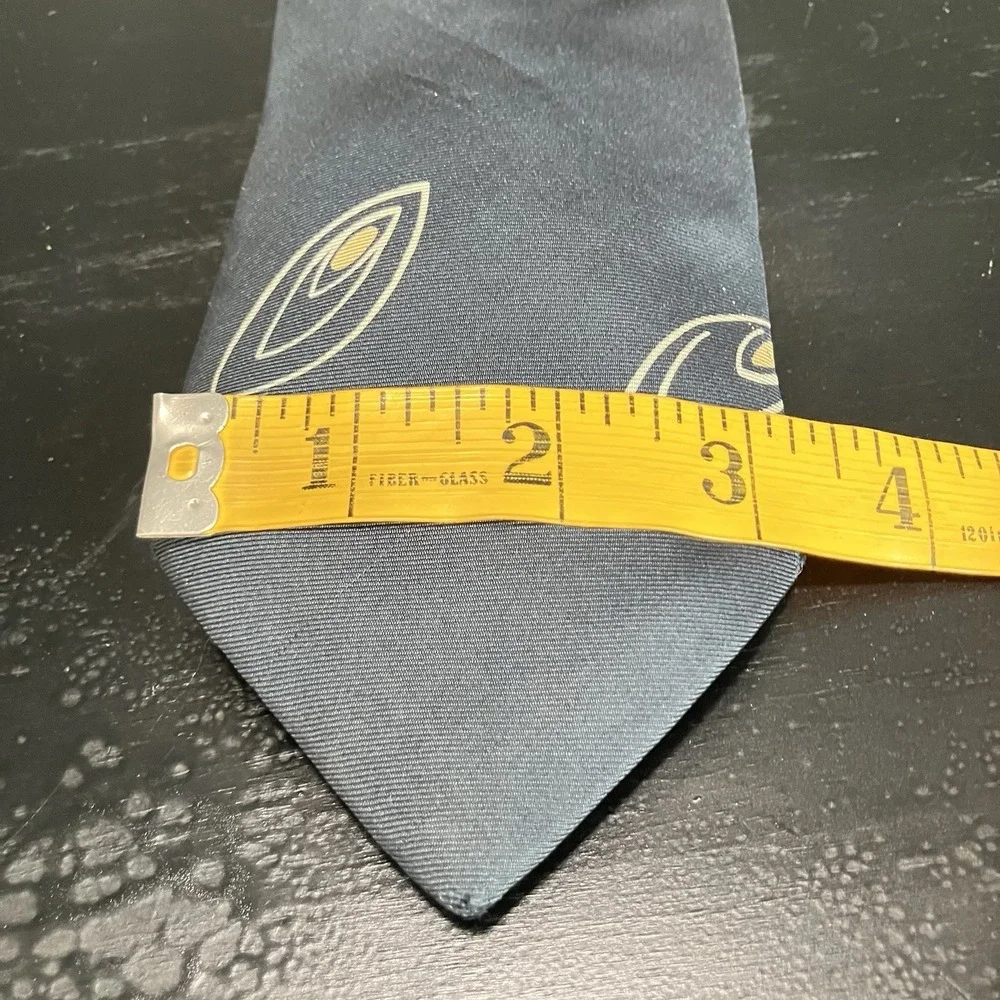 Givenchy Monsieur Silk Necktie Navy Abstract Geometric Designer Luxury Vintage